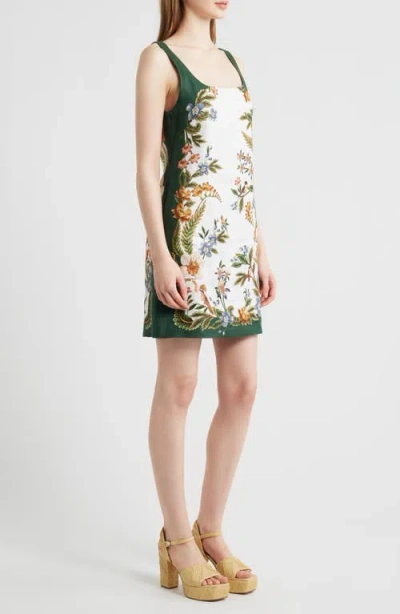 Farm Rio Sand Nature Square Neck Mini Dress In Multi