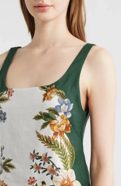 Farm Rio Sand Nature Square Neck Mini Dress In Multi