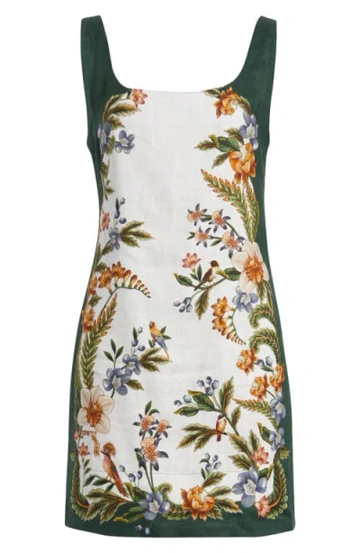 Farm Rio Sand Nature Square Neck Mini Dress In Multi