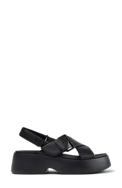 Camper Tasha X-strap Platform Sandal In Black