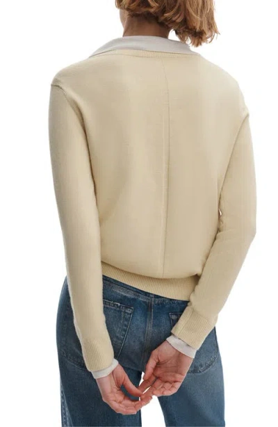 Rag & Bone Anne Long Sleeve Polo Sweater Btter In Yellow