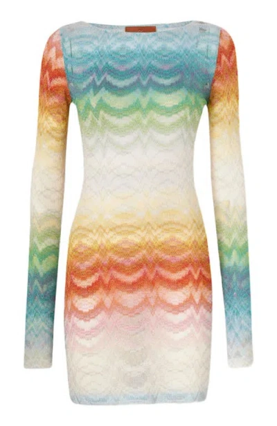 Missoni Womens Multicolor Gradient Raschel-knit Mini Dress
