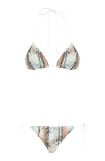 Missoni Zigzag Pattern Sequins-detail Bikini Set In Multi