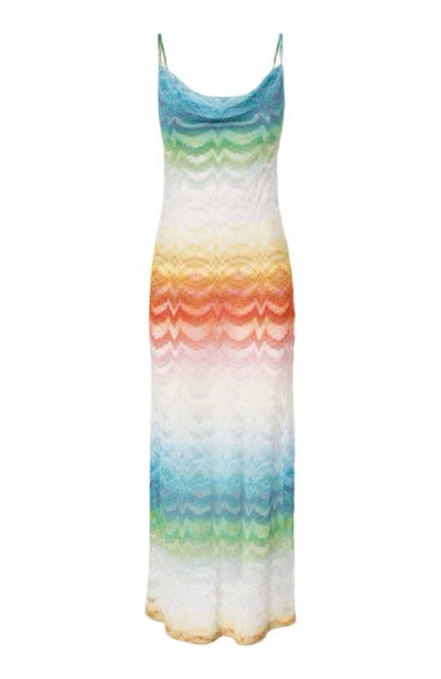 Missoni Wave Pattern Metallic Viscose Dress In Multi