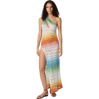 Missoni Asymmetric Cover-up Dress In Shaded Lame Viscose Multicolor In Multi