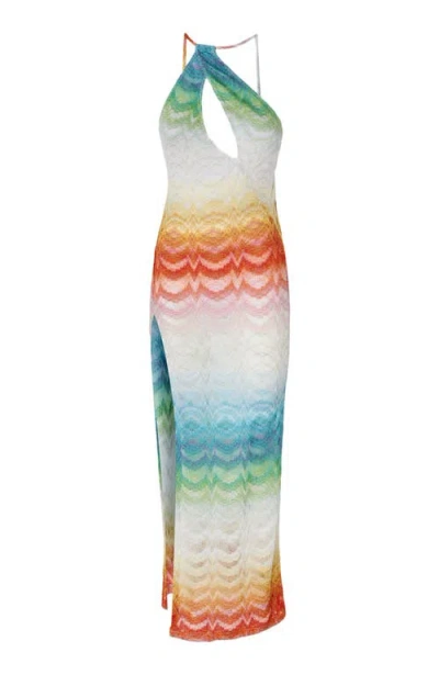 Missoni Asymmetric Cover-up Dress In Shaded Lame Viscose Multicolor In Multi