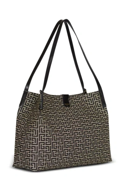 Balmain Medium Release Shopper Bag In Black
