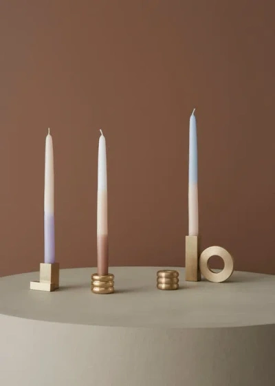 Oyoy Baari Solid Brass Candleholder In Multi