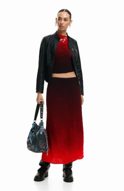 Desigual Gradient Blouse In Red