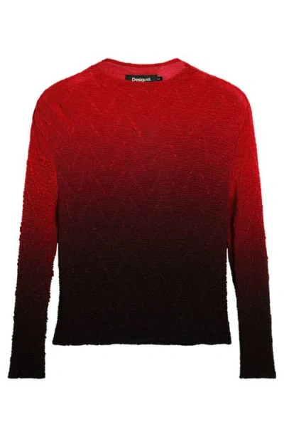 Desigual Gradient Blouse In Red