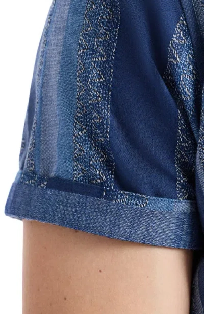 Robert Graham Pembroke Stripe Cotton Short Sleeve Button-up Shirt In Blue