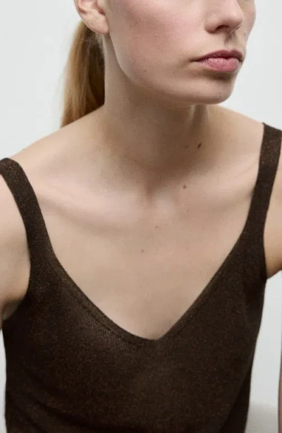 Mango Sweater Tank In Brown