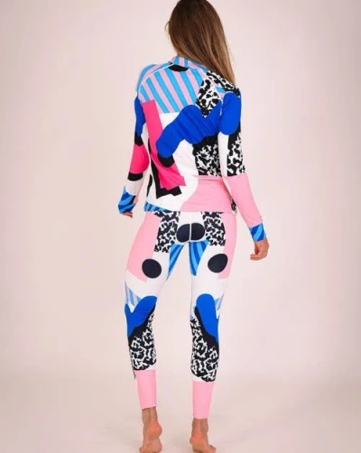 Oosc Pink Base Layer Leggings In Multi