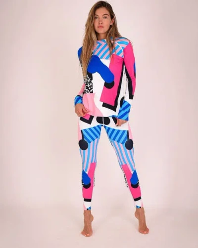 Oosc Pink Base Layer Leggings In Multi