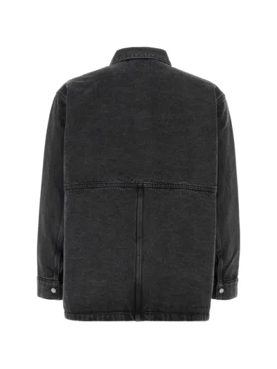 Needles Boxy Oversized Denim Jacket With Washed Black Finish In Gray