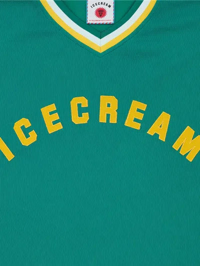 Icecream V-neck T-shirt In Green