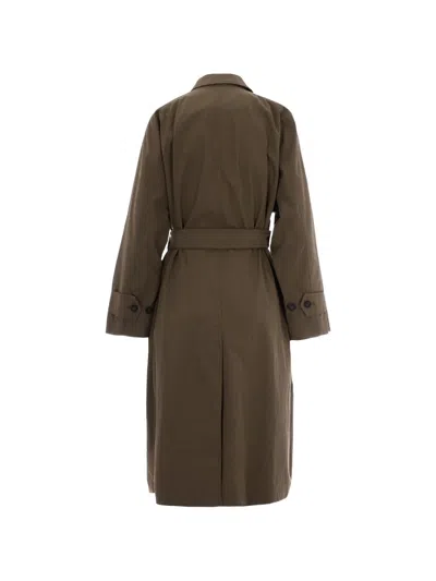 Max Mara Belted Trench Coat In Brown