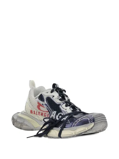 Balenciaga 3xl Split Logo Nylon And Mesh Sneakers In Gray