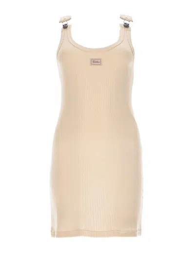 Jean Paul Gaultier Womens Nude Ribbed Sleeveless Cotton-jersey Mini Dress In Brown