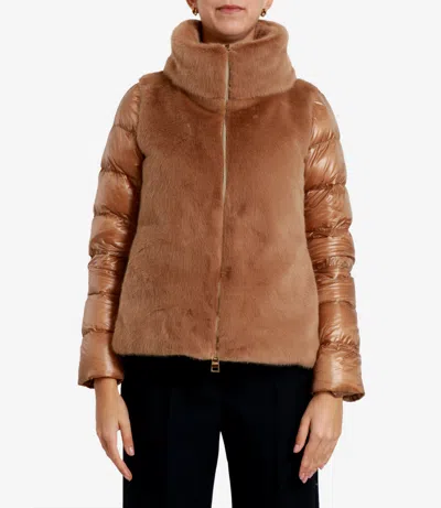Herno Coats Camel In Multi