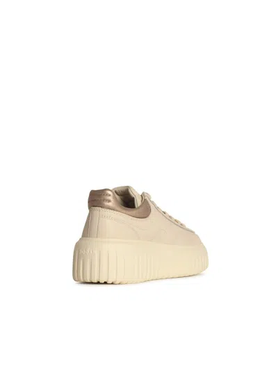 Hogan H-stripes Smooth Leather Sneakers In Neutral