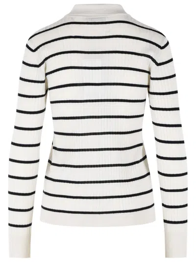 Max Mara Gitano Cashmere Silk Striped Collared Sweater In Multi