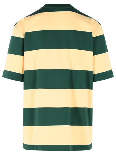 Marni Green And Yellow Maxi-stripe Cotton T-shirt In Multi