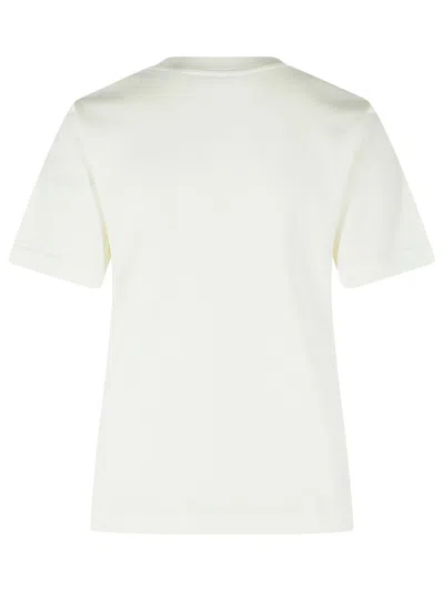 Burberry Ribbed Cotton Jersey T-shirt With Logo Print In Neutral