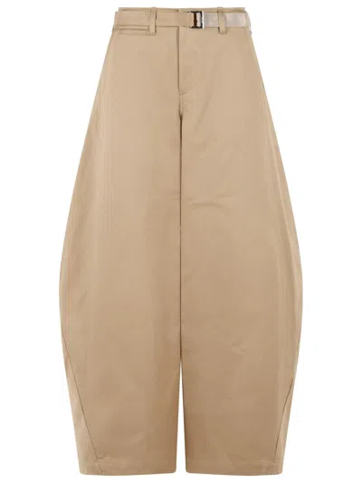 Sacai Belt-loop Ring-belt Trousers In Neutral
