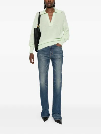 Tom Ford Lightened Effect Trousers In Blue
