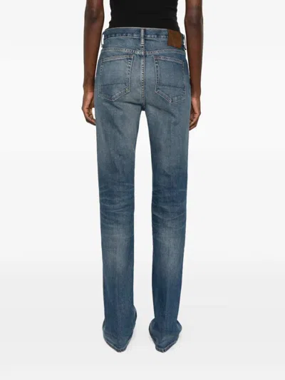 Tom Ford Lightened Effect Trousers In Blue