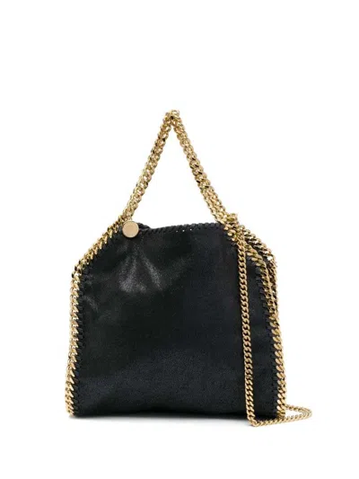 Stella Mccartney Falabella Mini Black Handbag With Handle And Chain Shoulder Strap In Eco Leather Woman In Black
