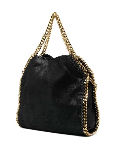 Stella Mccartney Falabella Mini Black Handbag With Handle And Chain Shoulder Strap In Eco Leather Woman In Black