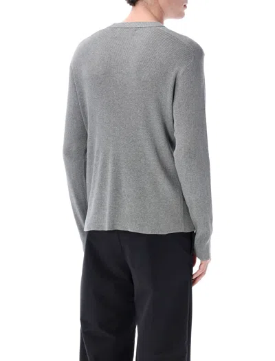 Berner Kuhl Silk Cotton Crewneck Long Sleeve Top In Gray
