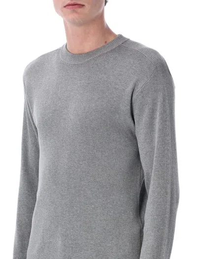 Berner Kuhl Silk Cotton Crewneck Long Sleeve Top In Gray