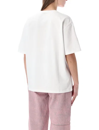 Ganni Womens Bright White Tiger-print Round-neck Cotton-jersey T-shirt Xl