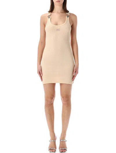 Jean Paul Gaultier Womens Nude Ribbed Sleeveless Cotton-jersey Mini Dress In Brown