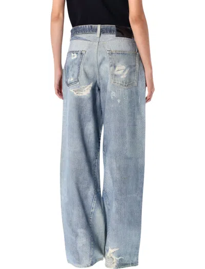 Our Legacy High Waist Boyfriend Jeans With Distressed Finish In Blue