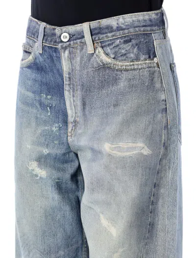 Our Legacy High Waist Boyfriend Jeans With Distressed Finish In Blue