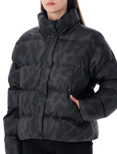 Nike Nylon Animalier Therma Fit Bomber Jacket In Black