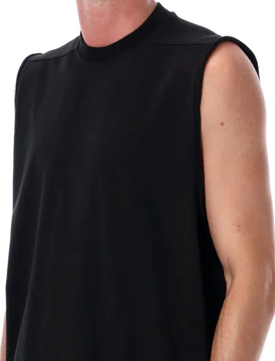 Rick Owens Mens Black Round-neck Rib-knit Wool Tank Top In Black