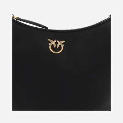 Pinko Mini Love Bag Half Moon Simply In Black-antique Gold