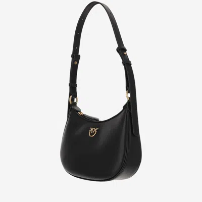 Pinko Mini Love Bag Half Moon Simply In Black-antique Gold