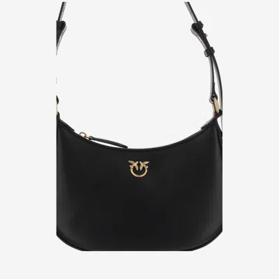 Pinko Mini Love Bag Half Moon Simply In Black-antique Gold