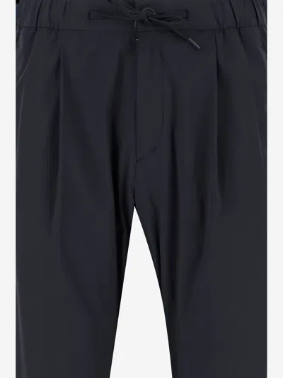 Herno Stretch Technical Fabric Trousers In Black