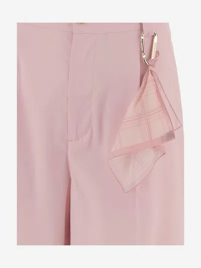 Darkpark Daniel Short Pants In Stretch Cotton Blend In Pink
