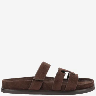 Tory Burch Ines Suede Triple-band Sport Mule Sandals In Blue