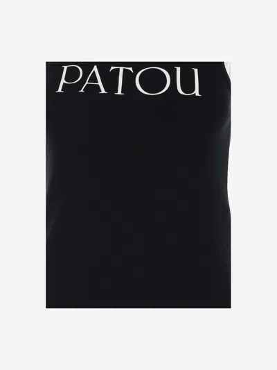 Patou Modern Sleeveless Scoop Neck Tank Top In Black