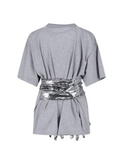 Mm6 Maison Margiela Short-sleeve Black T-shirt With Disco-style Gloves