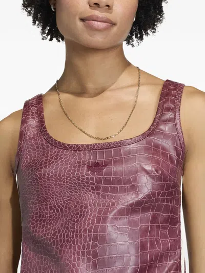 Adidas Originals Crocodile-effect Corset In Burgundy